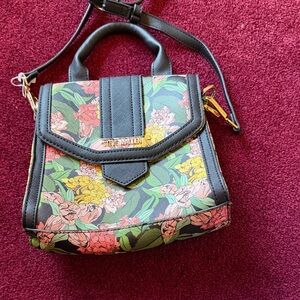 Steve Madden Black and Multicolor Floral Mini Bag